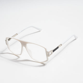 EyeJack Titex White Wayfarer Eyeglasses for Men & Women (18910CL343-C8)