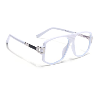 EyeJack Titex White Wayfarer Eyeglasses for Men & Women (18910CL343-C8)