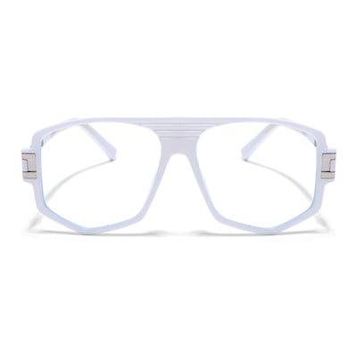 EyeJack Titex White Wayfarer Eyeglasses for Men & Women (18910CL343-C8)