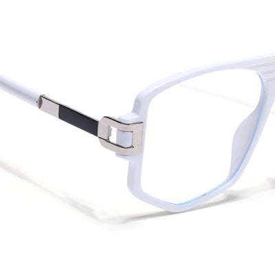 EyeJack Titex White Wayfarer Eyeglasses for Men & Women (18910CL343-C8)
