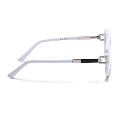 EyeJack Titex White Wayfarer Eyeglasses for Men & Women (18910CL343-C8)