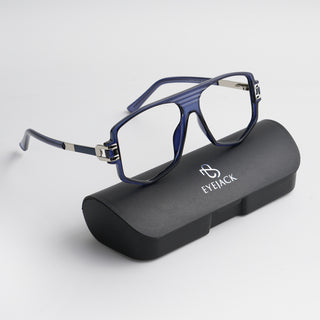 EyeJack Titex Blue Wayfarer Eyeglasses for Men & Women (18910CL345-C10)