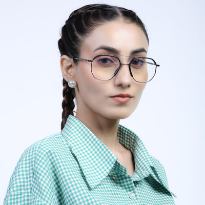 Eyejack Aura Grey & Black Wayfarer Eyeglasses for Men & Women (19001FCL1946-C1)