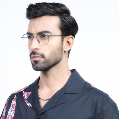 Eyejack Aura Grey & Silver Wayfarer Eyeglasses for Men & Women (19001FCL1947-C2)