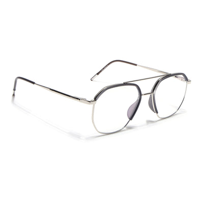 Eyejack Aura Grey & Silver Wayfarer Eyeglasses for Men & Women (19001FCL1947-C2)