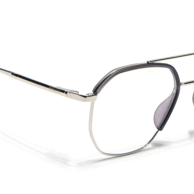 Eyejack Aura Grey & Silver Wayfarer Eyeglasses for Men & Women (19001FCL1947-C2)