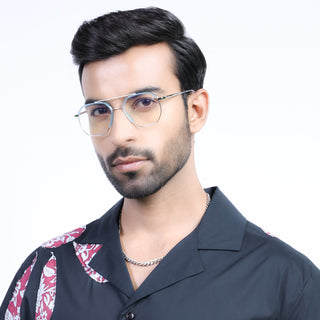 Eyejack Aura Sea Green & Silver Wayfarer Eyeglasses for Men & Women (19001FCL1950-C5)