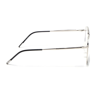 Eyejack Aura Silver & Transparent Wayfarer Eyeglasses for Men & Women (19001FCL1951-C6)