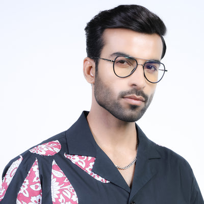 Eyejack Aura Grey & Black Wayfarer Eyeglasses for Men & Women (19002FCL1952-C1)