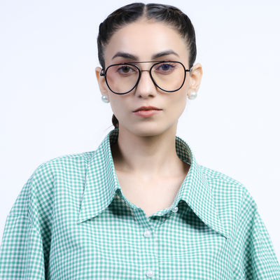 Eyejack Aura Grey & Black Wayfarer Eyeglasses for Men & Women (19002FCL1952-C1)