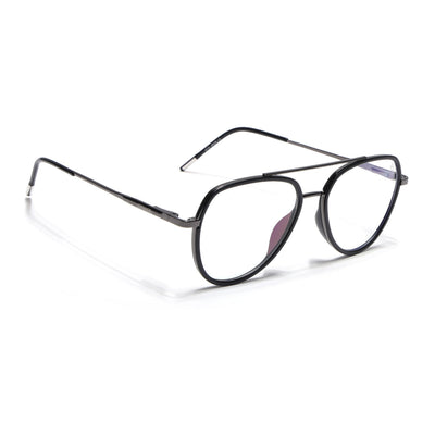 Eyejack Aura Grey & Black Wayfarer Eyeglasses for Men & Women (19002FCL1952-C1)
