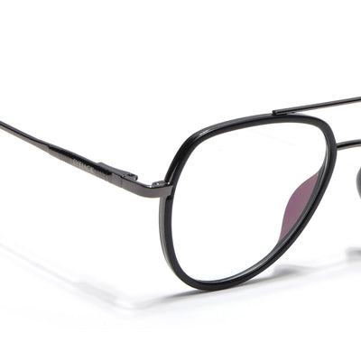 Eyejack Aura Grey & Black Wayfarer Eyeglasses for Men & Women (19002FCL1952-C1)