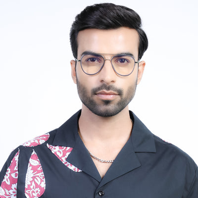 Eyejack Aura Grey & Silver Wayfarer Eyeglasses for Men & Women (19002FCL1953-C2)