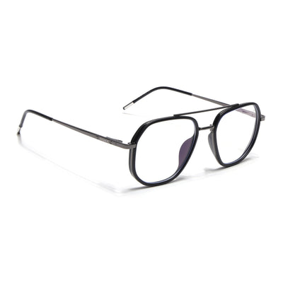 Eyejack Aura Grey & Black Wayfarer Eyeglasses for Men & Women (19003FCL1958-C1)