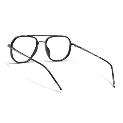 Eyejack Aura Grey & Black Wayfarer Eyeglasses for Men & Women (19003FCL1958-C1)