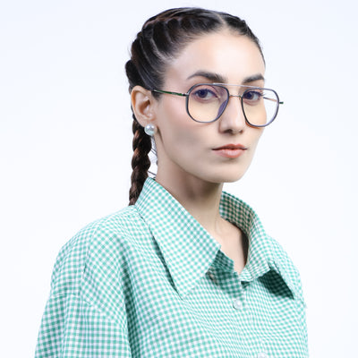 Eyejack Aura Grey & Silver Wayfarer Eyeglasses for Men & Women (19003FCL1959-C2)