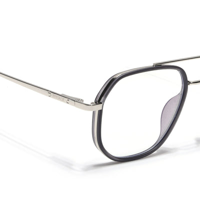 Eyejack Aura Grey & Silver Wayfarer Eyeglasses for Men & Women (19003FCL1959-C2)