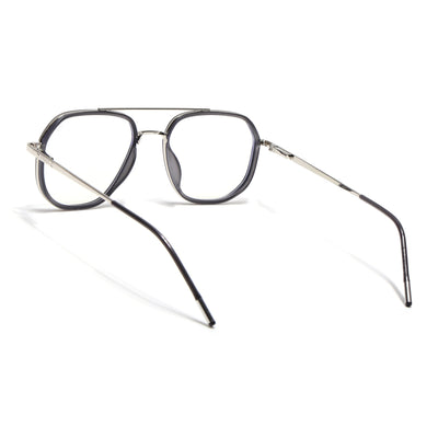 Eyejack Aura Grey & Silver Wayfarer Eyeglasses for Men & Women (19003FCL1959-C2)