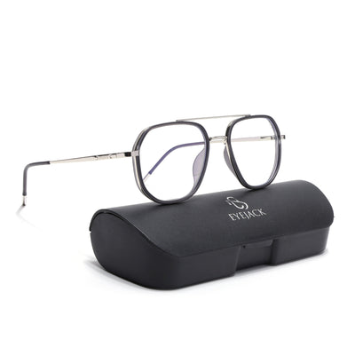 Eyejack Aura Grey & Silver Wayfarer Eyeglasses for Men & Women (19003FCL1959-C2)