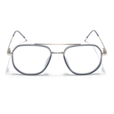 Eyejack Aura Light Grey & Silver Wayfarer Eyeglasses for Men & Women (19003FCL1960-C3)