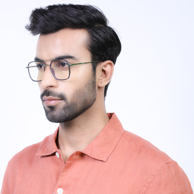 Eyejack Aura Grey & Silver Wayfarer Eyeglasses for Men & Women (19004FCL1965-C2)