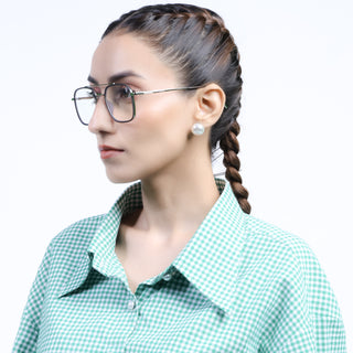 Eyejack Aura Grey & Silver Wayfarer Eyeglasses for Men & Women (19004FCL1965-C2)