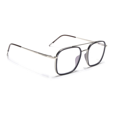 Eyejack Aura Grey & Silver Wayfarer Eyeglasses for Men & Women (19004FCL1965-C2)