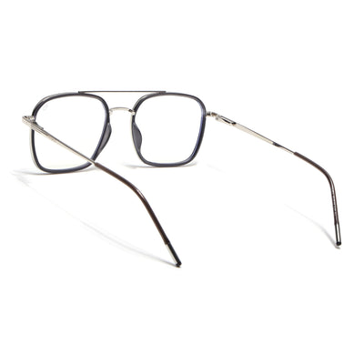 Eyejack Aura Grey & Silver Wayfarer Eyeglasses for Men & Women (19004FCL1965-C2)