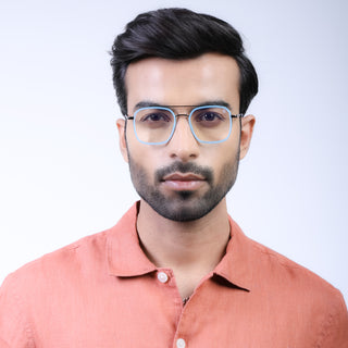 Eyejack Aura Sky Blue & Grey Wayfarer Eyeglasses for Men & Women (19004FCL1967-C4)