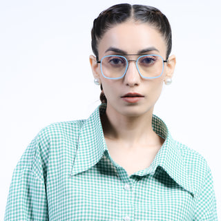 Eyejack Aura Sky Blue & Grey Wayfarer Eyeglasses for Men & Women (19004FCL1967-C4)