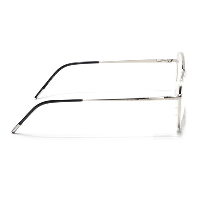 Eyejack Aura Silver & Transparent Wayfarer Eyeglasses for Men & Women (19004FCL1969-C6)