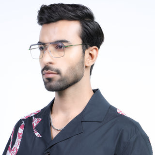 Eyejack Aura Grey & Silver Wayfarer Eyeglasses for Men & Women (19005FCL1971-C2)