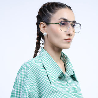 Eyejack Aura Grey & Silver Wayfarer Eyeglasses for Men & Women (19005FCL1971-C2)