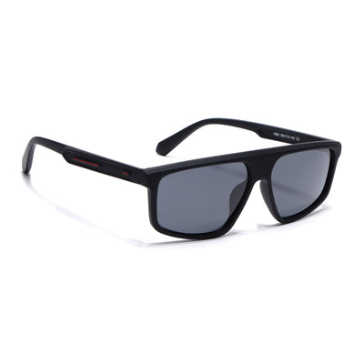 Eyejack Crossline Black Rectangle Polarized Sunglasses for Men & Women (1902PCL2056)