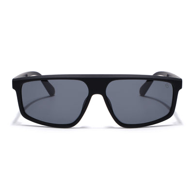 Eyejack Crossline Black Rectangle Polarized Sunglasses for Men & Women (1902PCL2056)