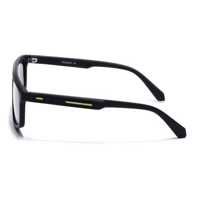 Eyejack Crossline Black Rectangle Polarized Sunglasses for Men & Women (1902PCL2057)