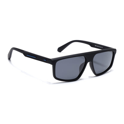 Eyejack Crossline Black Rectangle Polarized Sunglasses for Men & Women (1902PCL2058)
