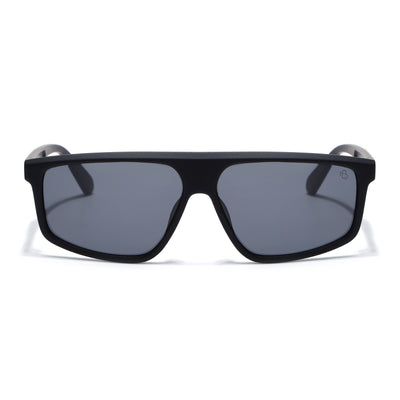 Eyejack Crossline Black Rectangle Polarized Sunglasses for Men & Women (1902PCL2058)