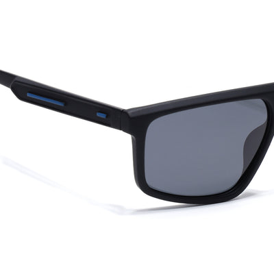 Eyejack Crossline Black Rectangle Polarized Sunglasses for Men & Women (1902PCL2058)