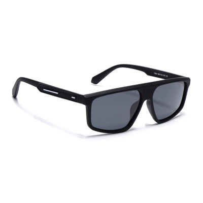 Eyejack Crossline Black Rectangle Polarized Sunglasses for Men & Women (1902PCL2059)