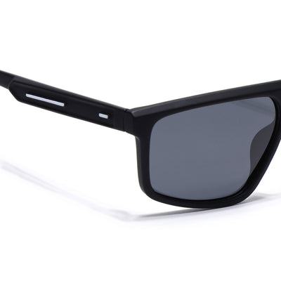 Eyejack Crossline Black Rectangle Polarized Sunglasses for Men & Women (1902PCL2059)