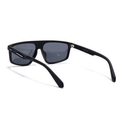 Eyejack Crossline Black Rectangle Polarized Sunglasses for Men & Women (1902PCL2059)