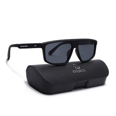 Eyejack Crossline Black Rectangle Polarized Sunglasses for Men & Women (1902PCL2059)