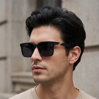 Eyejack Black Square Sunglasses for Men & Women (TB152CL1074)