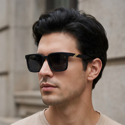 Eyejack Black Square Sunglasses for Men & Women (TB152CL1074)