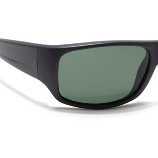 Eyejack Wrap Around Polarized Sunglasses for Men & Women (Green Lens | Grey Frame - 20212PCL541-C4)