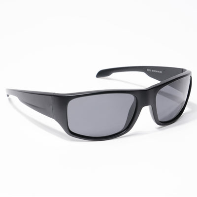 Eyejack Wrap Around Polarized Sunglasses for Men & Women (Black Lens | Matt Black Frame - 20212PCL538-C1)