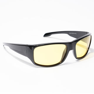 Eyejack Wrap Around Polarized Sunglasses for Men & Women (Yellow Lens | Shine Black Frame - 20212PCL540-C3)