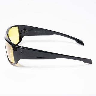 Eyejack Wrap Around Polarized Sunglasses for Men & Women (Yellow Lens | Shine Black Frame - 20212PCL540-C3)