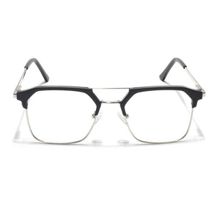 Eyejack Turbo Black & Silver Wayfarer Eyeglasses for Men & Women